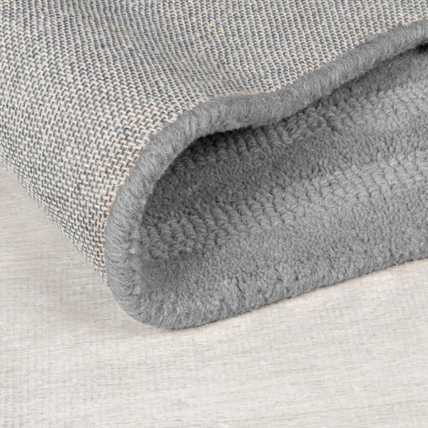 Pelēks ar rokām darināts vilnas paklājs 200x290 cm Zen Rectangles – Flair Rugs-image-3