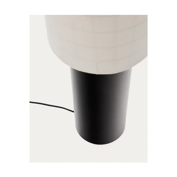 Balta/melna stāvlampa ar auduma abažūru (augstums 142 cm) Dulan – Kave Home-image-4