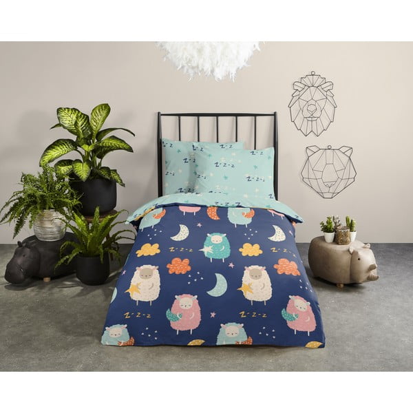 Kokvilnas bērnu gultas veļa vienvietīgai gultai 100x135 cm – Good Morning-image-1