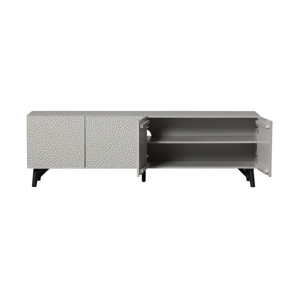 Gaiši pelēks mango masīvkoka TV galdiņš 185x56x46 cm Carved – WOOOD-image-4