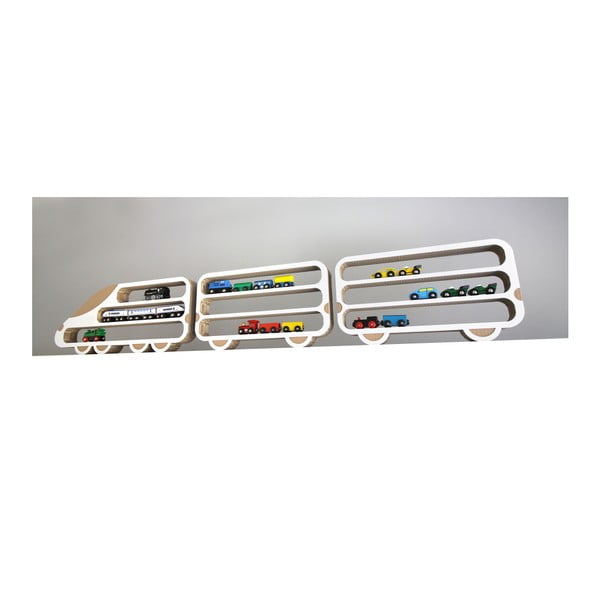 3 plauktu komplekts Unlimited Design for kids Locomotive and 2 cars-image-2