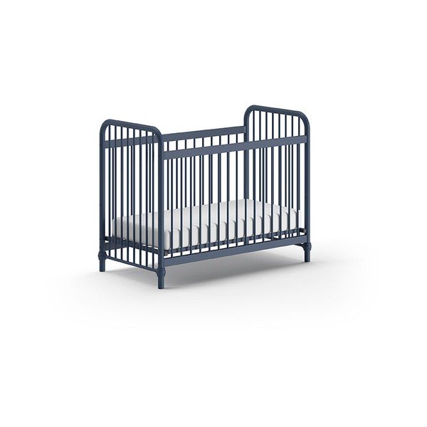 Zila metāla bērnu gultiņa 60x120 cm BRONXX – Vipack-image-2