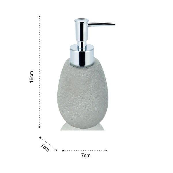 Bēšs polirezīna vannas istabas piederumu komplekts Cement – Tomasucci-image-1