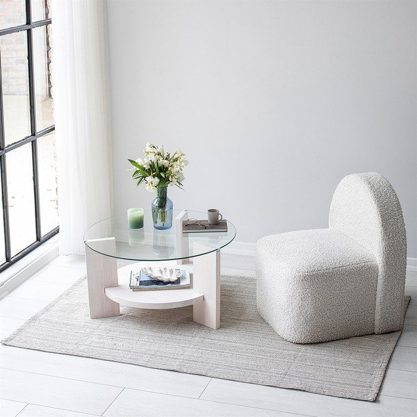 Balts apaļš kafijas galdiņš ø 75 cm Mondo – Neostill-image-2