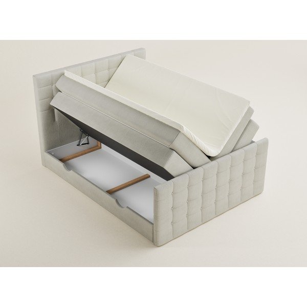 Krēmkrāsas atsperu gulta ar veļas kasti 160x200 cm Tasca – Maison de Rêve-image-3