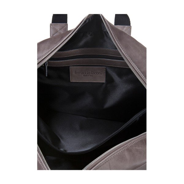 Pelēka un brūna teļa ādas Ferruccio Laconi Traveler soma-image-3