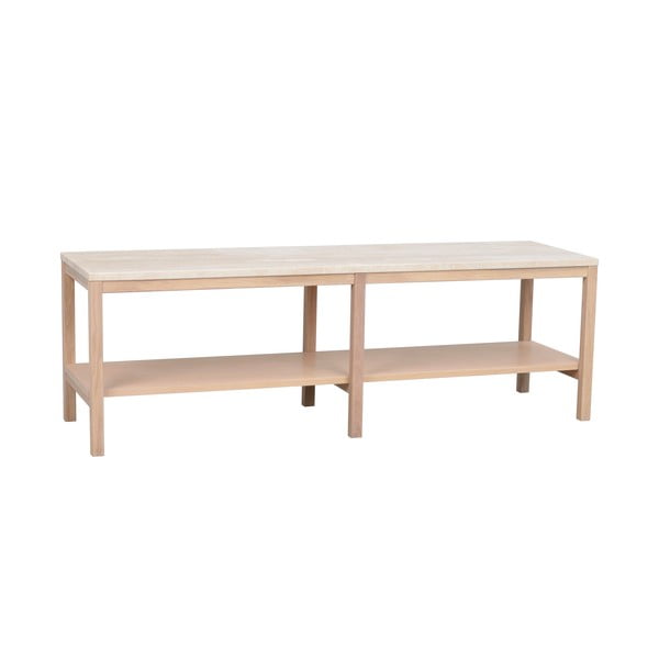 Balts konsoles galds ar akmens virsmu 140x40 cm Orwel – Rowico-image-2