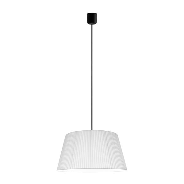 Balta piekaramā lampa ar melnu vadu Sotto Luce KAMI, Ø 45 cm