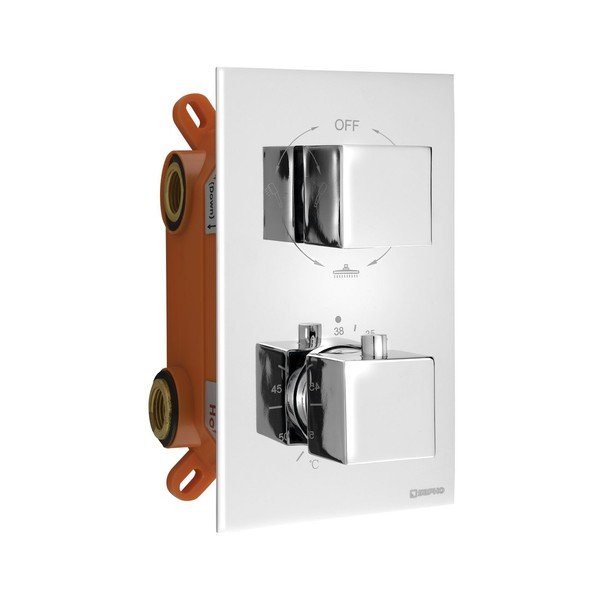 Spīdīgas sudraba krāsas iebūvēts jaucējkrāns dušai (ar 3 izvadiem) Latus – Sapho-image-1