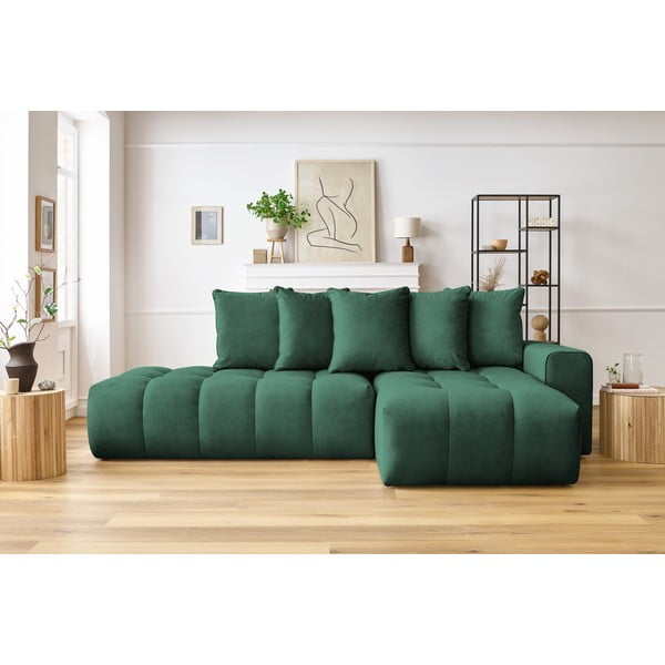 Zaļš stūra dīvāns (labais stūris) Mont–Blanc – Bobochic Paris-image-1