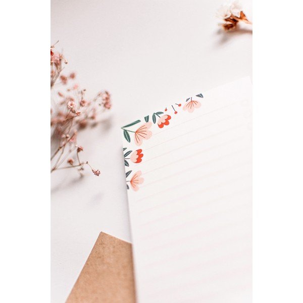 Noplēšama darāmo darbu saraksta lapa ar puķu motīvu Printintin, 70 loksnes-image-2