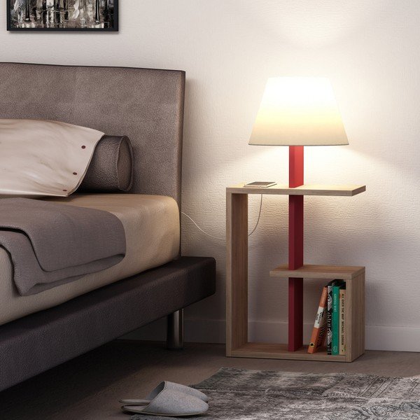 Tumši sarkana brīvstāvoša lampa Homitis Saly-image-1