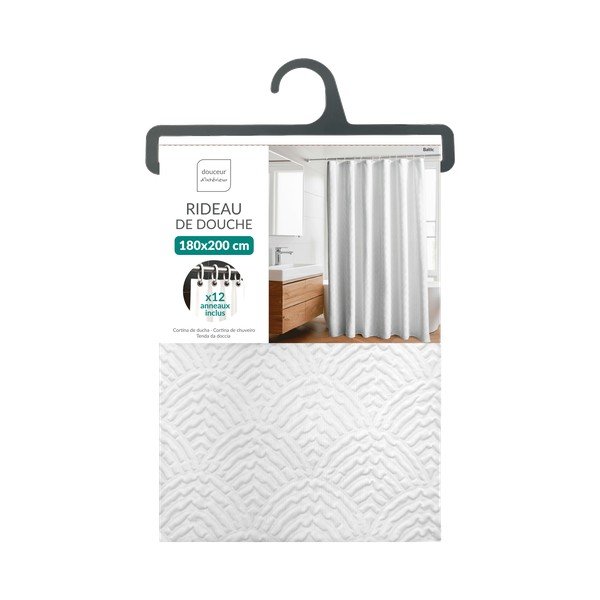 Balts mikrošķiedras aizkars 180x200 cm Baltic – douceur d'intérieur-image-1