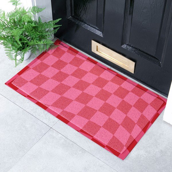 Pārstrādātas plastmasas kājslauķis 40x70 cm Wavy Checkerboard  – Artsy Doormats-image-1
