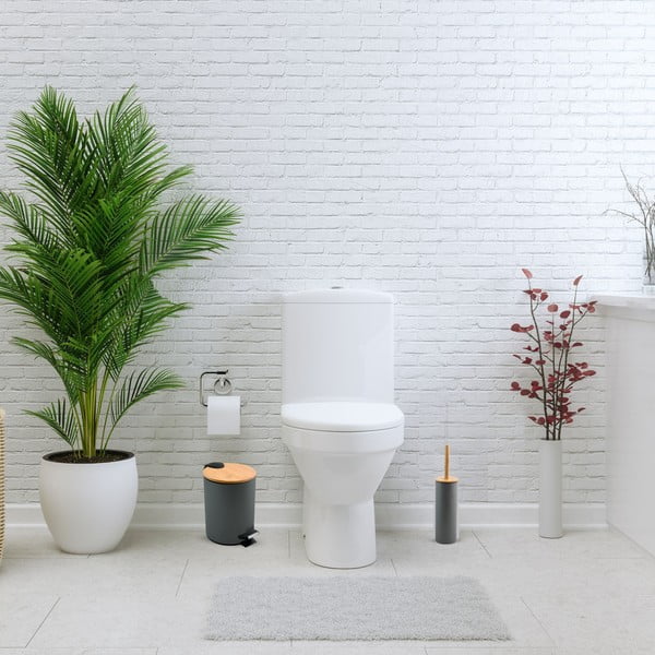 Tumši pelēka tērauda atkritumu tvertne ar pedāli 5 l   Adonis – Spirella-image-1