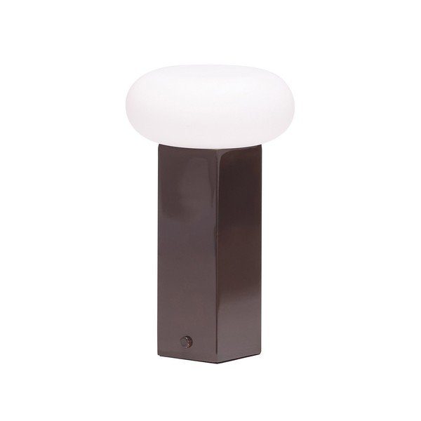 Brūna metāla LED galda lampa ar regulējamu spilgtumu ar stikla abažūru (augstums 20 cm) Low – Hübsch