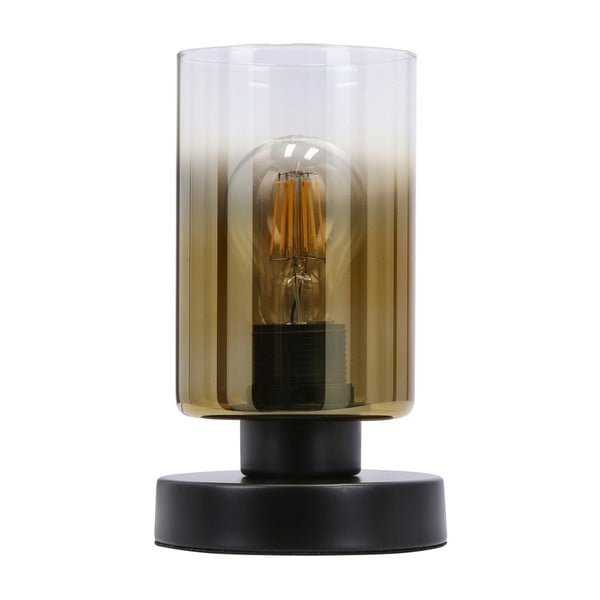 Melna galda lampa ar stikla abažūru (augstums 20 cm) Aspra – Candellux Lighting