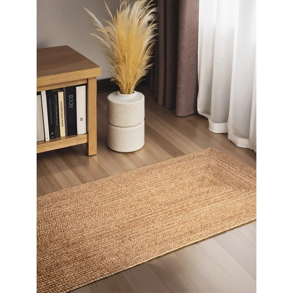 Dabīga toņa divpusējs/ar rokām darināts džutas celiņa paklājs 80x200 cm Sharmila Natural Brown – Hanse Home-image-1