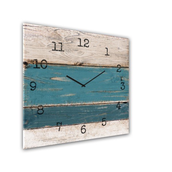 Sienas pulkstenis Styler Glassclock Blue Wood, 30 x 30 cm-image-2