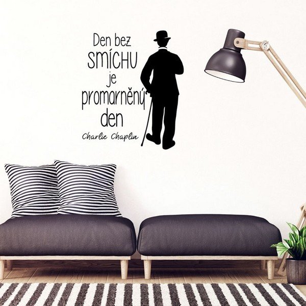 Sienas uzlīme ar citātu Ambiance Charlie Chaplin-image-2