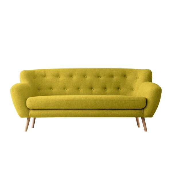 Dzeltens trīsvietīgs dīvāns Kooko Home Pop