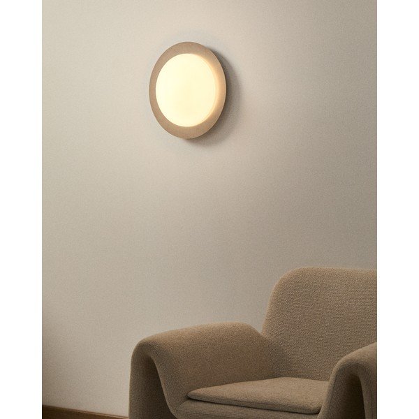 Pelēka LED sienas lampa ø 40 cm Novae – Kave Home-image-1