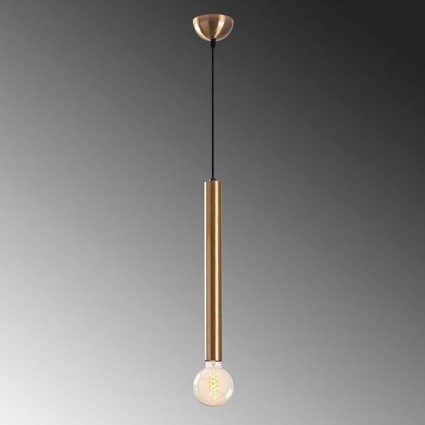 Zelta krāsas piekaramā lampa ar metāla abažūru ø 4 cm Tempo – Opviq lights-image-3