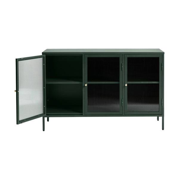 Zaļa metāla vitrīna Unique Furniture Bronco, augstums 85 cm-image-4
