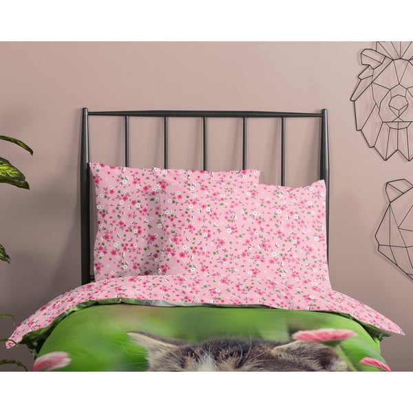 Kokvilnas bērnu gultas veļa vienvietīgai gultai 140x200 cm – Good Morning-image-2