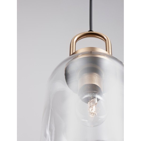 Misiņa krāsas stikla piekaramā lampa ar stikla abažūru ø 15,5 cm Irvine – Nova Luce-image-2