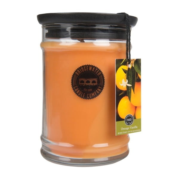 Bridgewater Candle Company vaniļas un apelsīnu aromāta svece stikla kastītē, degšanas laiks 140-160 stundas