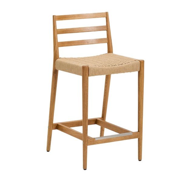 Dabīga toņa ozola masīvkoka bāra krēsls (sēdekļa augstums 65 cm) Analy – Kave Home