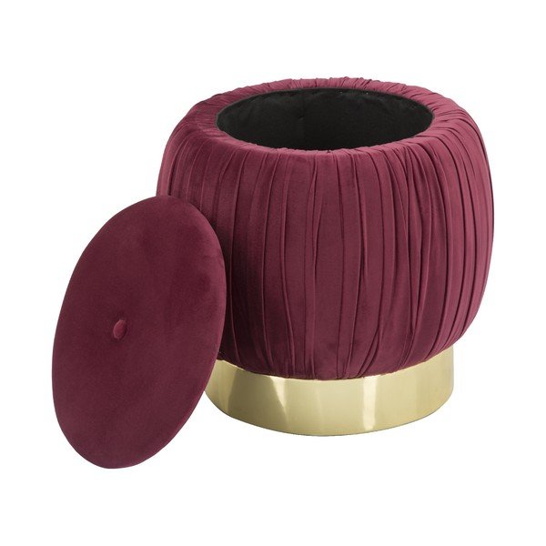 Vīna sarkanas krāsas taburete ar uzglabāšanas vietu Mauro Ferretti Paris, ø 41 cm-image-4