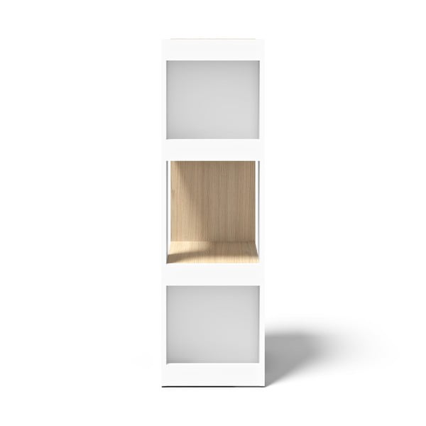 Balts grāmatu plaukts ar ozolkoka imitāciju 40x114 cm Ella – TemaHome-image-2