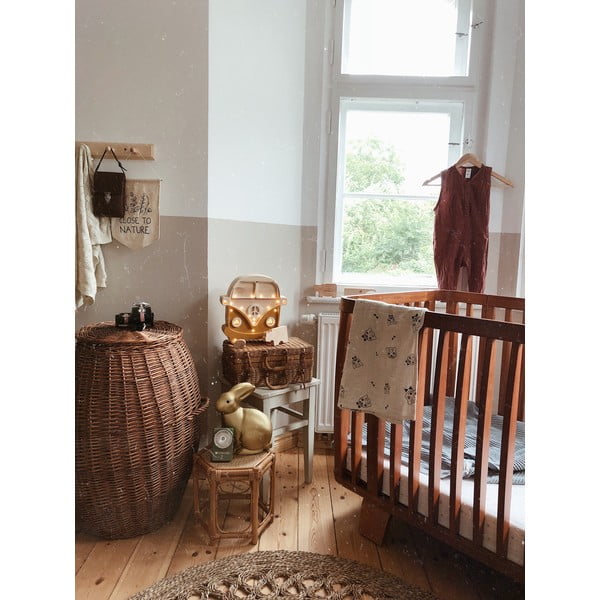 Oranža galda lampa no priedes koka Little Lights Van, augstums 29 cm-image-4