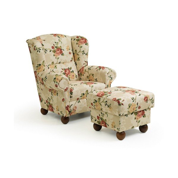 Bēšs ziedošs earl krēsls Max Winzer Monarch Chenille-image-3