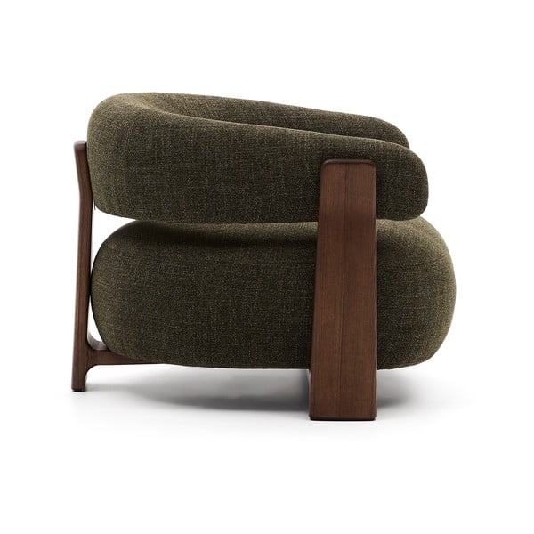 Zaļš atpūtas krēsls no šenila auduma Granite – Kave Home-image-3