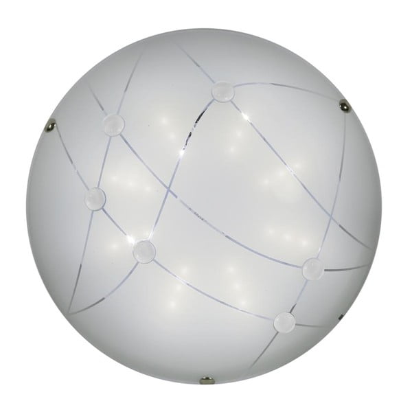Balts/zaļš LED griestu gaismeklis ar stikla abažūru ø 30 cm Duca – Candellux Lighting