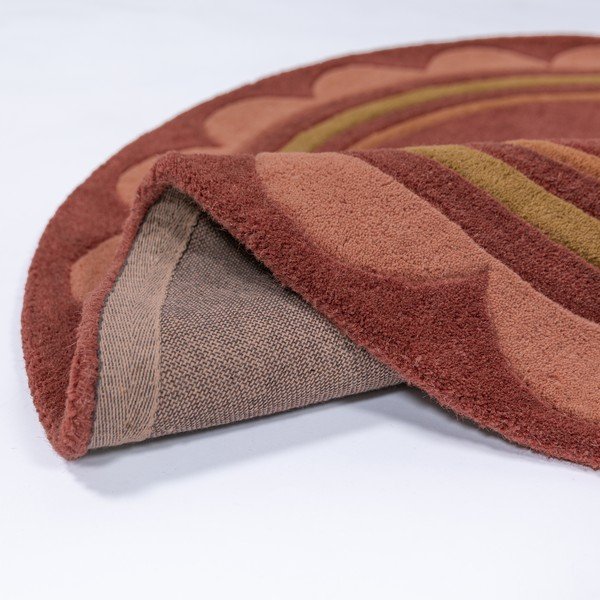 Bordo ar rokām darināts vilnas apaļš paklājs ø 120 cm Lois – Flair Rugs-image-3
