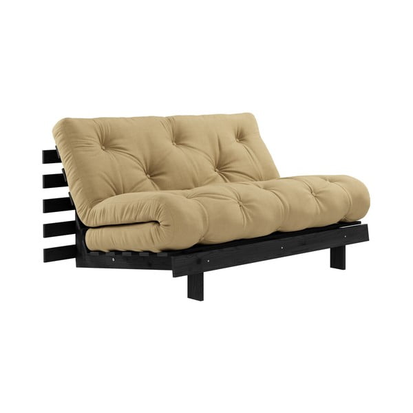 Brūns/bēšs izvelkamais dīvāns 140 cm Roots – Karup Design