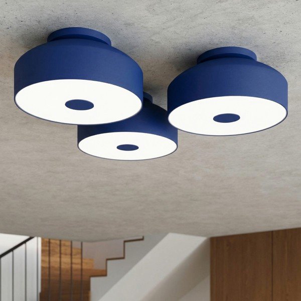 Zila tērauda griestu lampa ø 30 cm Omiq – Sollux-image-3