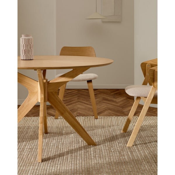 Apaļš ēdamgalds ar ozolkoka imitācijas galda virsmu ø 120 cm Naanim – Kave Home-image-1