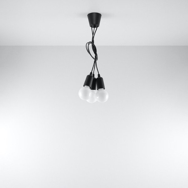 Melna piekaramā lampa 15x15 cm Rene – Sollux-image-3