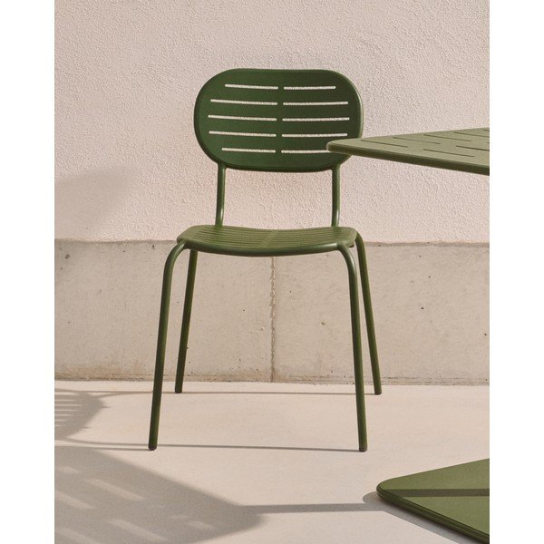 Tumši zaļš metāla dārza krēsls Brai – Kave Home-image-1