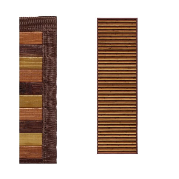 Sinepju dzeltens/brūns bambusa celiņa paklājs 60x200 cm – Casa Selección-image-1