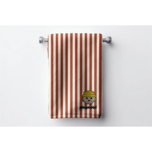 Sarkans kokvilnas bērnu dvielis 75x140 cm Stripes – Playmobil