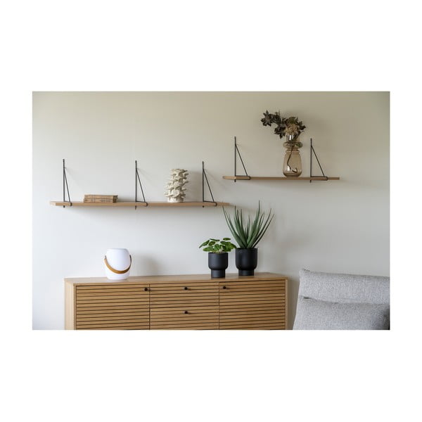 Dabīga toņa sienas plaukts ar oškoka imitāciju 80 cm Chiba – House Nordic-image-2