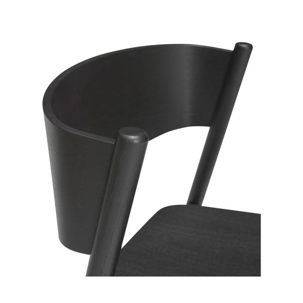 Melns bāra krēsls ar ozolkoka imitāciju (sēdekļa augstums 75 cm) Oblique – Hübsch-image-4