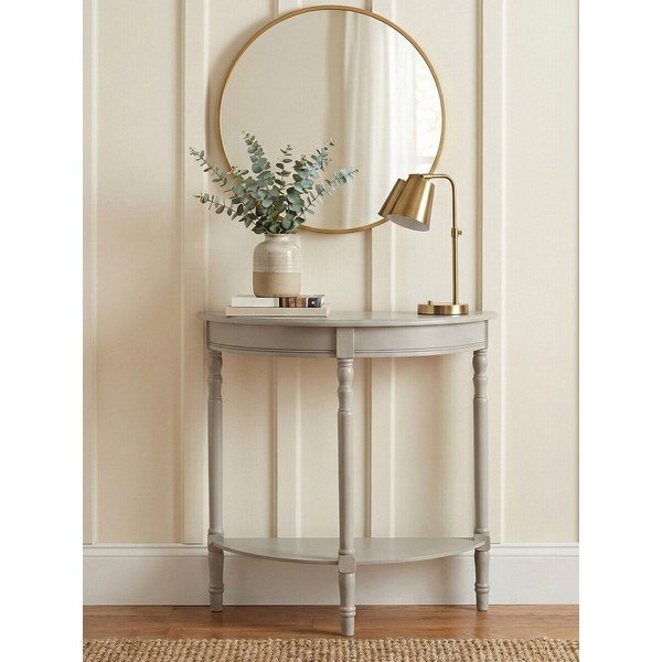 Pelēks priedes masīvkoka konsoles galds 30x80 cm Heritage – Premier Housewares-image-2