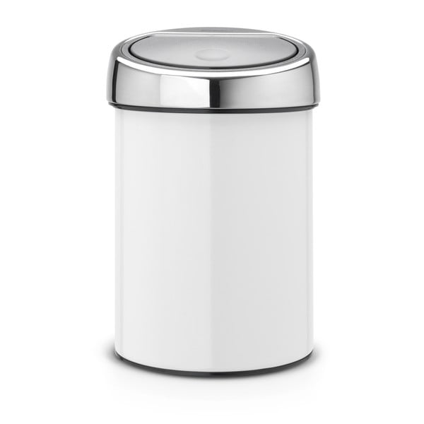 Balta ar pieskārienu atverama tērauda atkritumu tvertne 3 l Touch Bin – Brabantia-image-2
